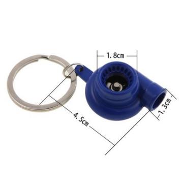 New BLUE Metal Spinning Turbo Bearing Key Key Ring Chain For Car/Truck/SUV Hot