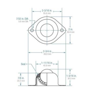 (Case of 10) Hudson Bearings BT-1CS Two-Hole Flange Mounted Ball Transfer Car...