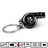 BLACK CHROME SPINNING TURBO BEARING KEYCHAIN KEY RING/CHAIN FOR CAR/TRUCK/SUV E