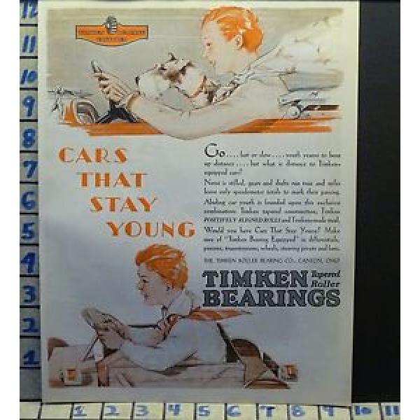 1929 TIMKEN BEARING DOG CHILD CANTEN OHIO CAR AUTO RACING VINTAGE AD  M73 #5 image